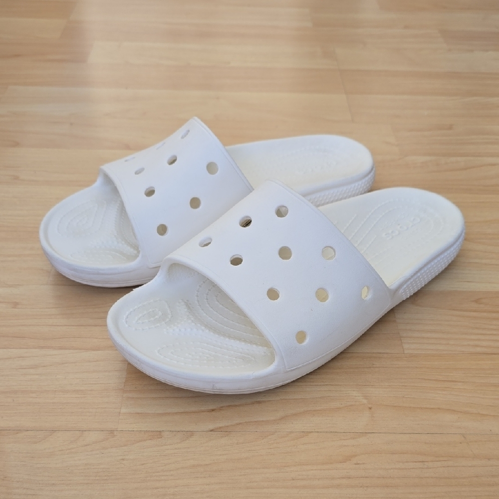 Crocs Ionic Comfort Classic White Slides Sandals Size Men 8 Women 10